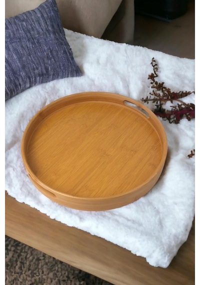 Yuvarlak Bambu Tepsi 35cm, Daire Sunum