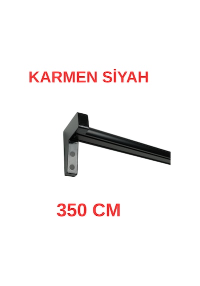 Karmen Ahşap Başlıklı İki Kanallı Dekoratif Ray Siyah 350 Cm Siyah