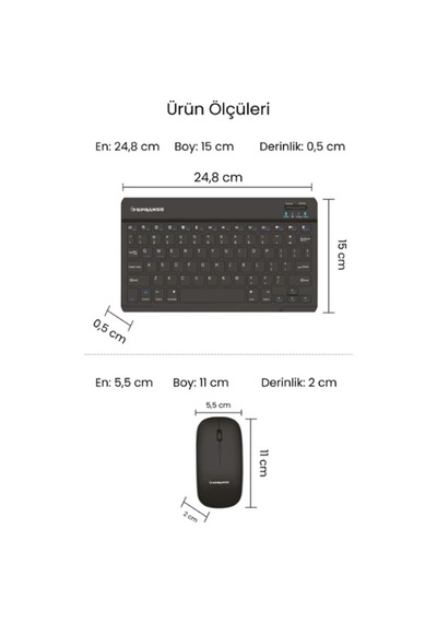 Siyah Kablosuz Klavye Ve Mouse Seti Renkli