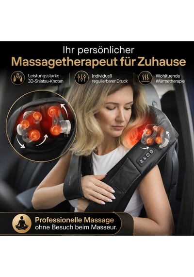 Zenet Kızılötesi Isıtmalı Boyun Masaj Aleti, Shiatsu Masaj Aleti Siyah