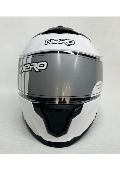 Nero Çene Açılır Kask Tk912 Paralk Beyaz İç Güneş Vizörlü