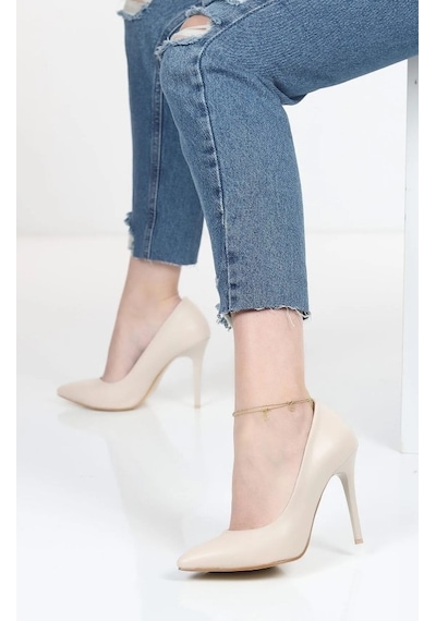 Asya Kadın İnce Topuklu Stiletto Ayakkabı Bej