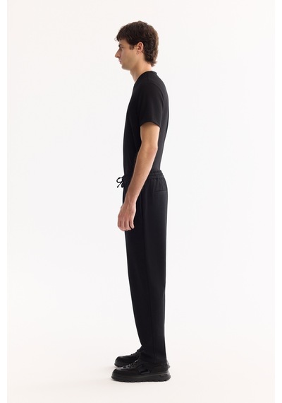 Avva Erkek Siyah Beli Lastikli Bağcıklı Kolay Ütülenen Jogger Relaxed Fit Pantolon A52y3041
