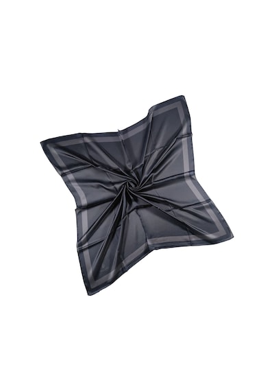 Mim Eşarp Mısırlı Eşarpları Bantlı Jan Jan Eşarp 100x100 Cm Füme - Gri