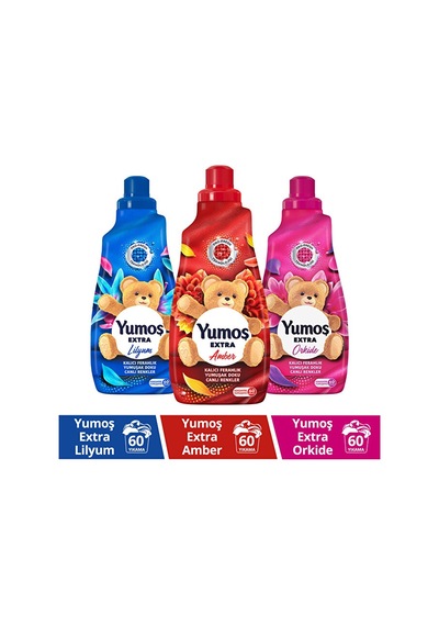 Yumoş Extra Konsantre Çamaşır Yumuşatıcısı Amber 1440 Ml Lilyum 1 3'lü Set