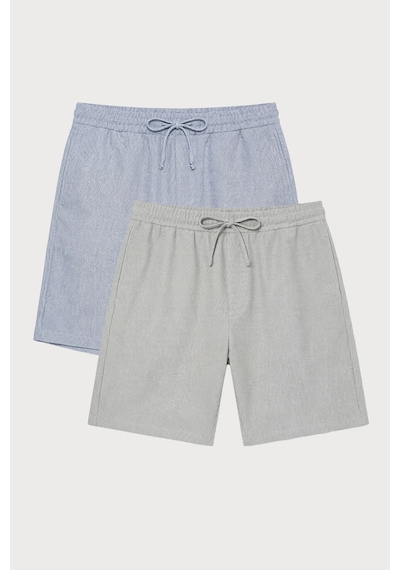 AC&Co / Altınyıldız Classics Erkek Lacivert - Siyah 2'li Paket Pamuklu Beli Bağlamalı Yan Cepli Standart Fit Örme Şort Lacivert - Siyah AC&Co / Altınyıldız Classics Erkek Lacivert - Siyah 2'li Paket Pamuklu Beli Bağlamalı Yan Cepli Standart Fit Örme Şort Lacivert - Siyah