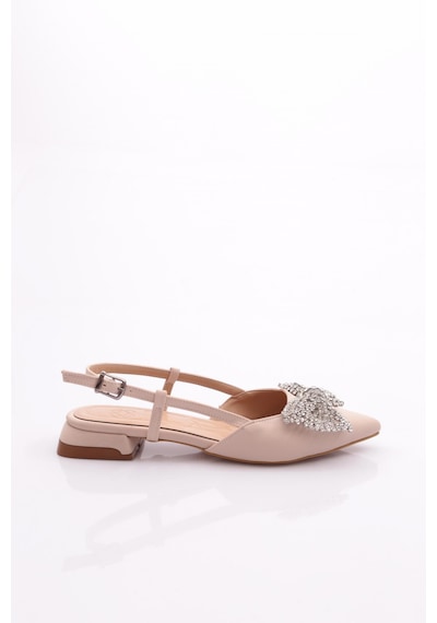 Dgn 008 Kadin Taş Kurdelali Sandalet 008-2267-R1627 Siyah Nubuk
