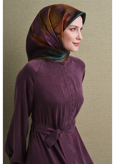 Armine Sura İpek Eşarp 2026-2027 - Sonbahar Kış-asm9606 Mor