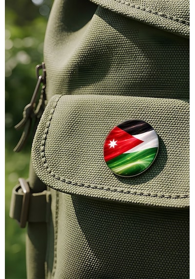 Ürdün Jordan Abstract Ülke Bayraklı Buton Rozet - 44 MM 5 Adet Çok Renkli