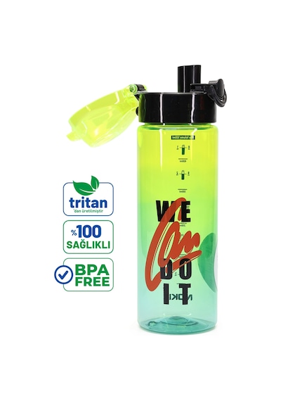 Su Matarası Tritan Geniş Ağız Su Şişesi We Can Do İt Spor Matarası Suluğu Bpasız 550 Ml Yeşil 0100