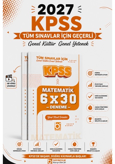Bigelio 2027 Kpss Tüm Sınavlar İçin Matematik 6 X 30 Deneme Sınavı Bigelio Yayıncılık