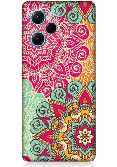Xiaomi Poco X5 Pro Uyumlu Tribal Mandala Çiçek Desenli Silikon Kılıf