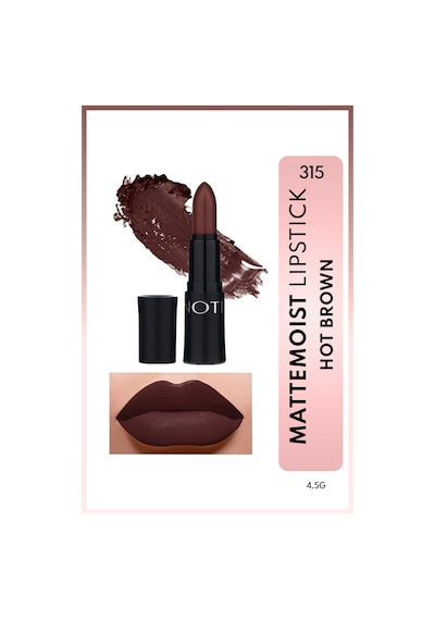 Note Cosmetique Mattemoist Lipstick Mat Bitişli Ruj 315 Hot Brown - Koyu Kahverengi