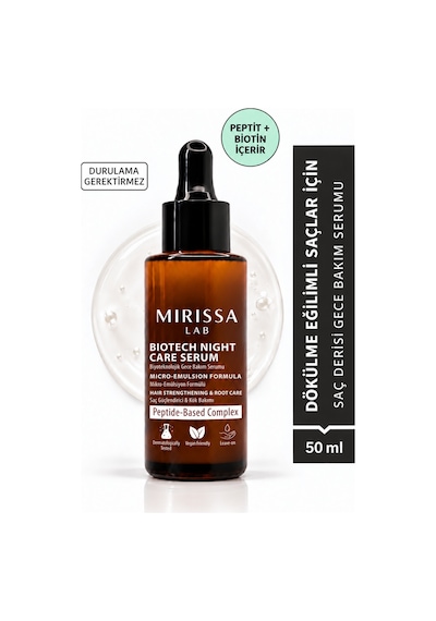 Mirissa Lab Saç Dökülmesi Karşıtı Çoklu Peptit Biotin Kompleksi Hassas Saç Derisi Serumu 50 Ml