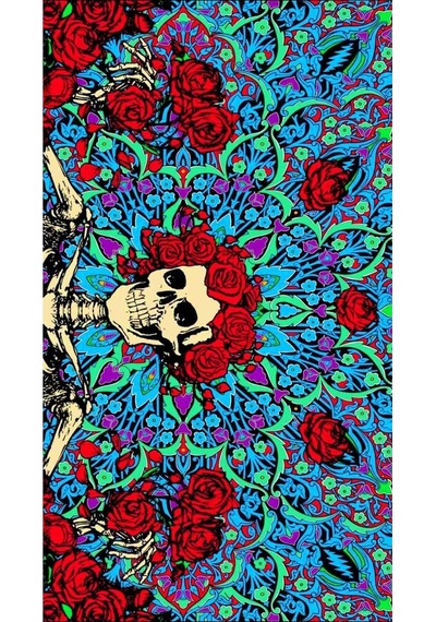 Buffalo Bandana Flower Skulls Siyah