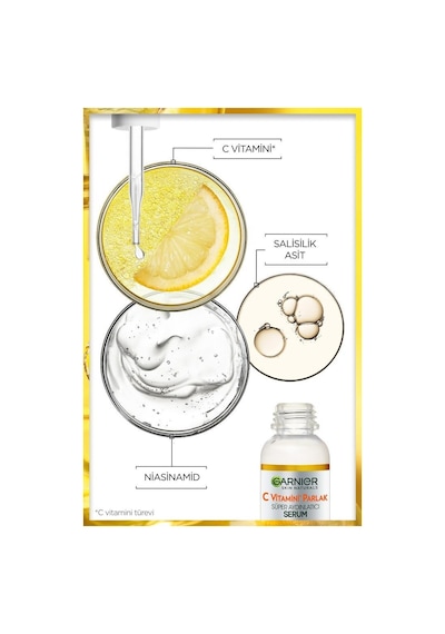 Garnier C Vitamini Parlak Süper Aydınlatıcı Serum 30 ML + Işıltılı Doku Günlük Koruyucu Güneş Kremi SPF50+ 40 ML