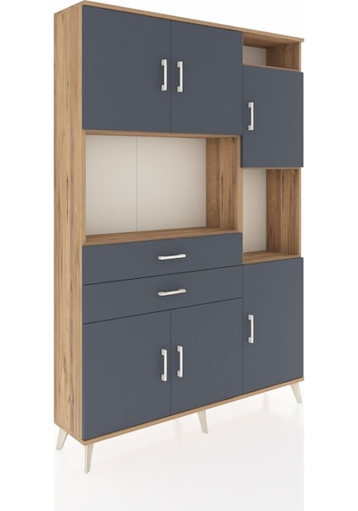 Arges Dolap 9 Raflı 2 Çekmeceli 6 Kapaklı 132x30x195 Çam-antrasit/antrasit Antrasıt/antrasıt Arges Dolap 9 Raflı 2 Çekmeceli 6 Kapaklı 132x30x195 Çam-antrasit/antrasit Antrasıt/antrasıt
