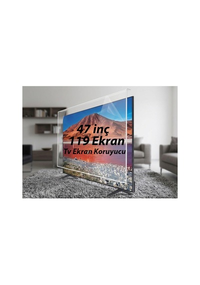 47 İnç 119 Ekran Tv Ekran Koruyucu - Darbe Emici Kırılmaz Zırh Panel Tüm Tv Markalarına Uyumlu - 853699260