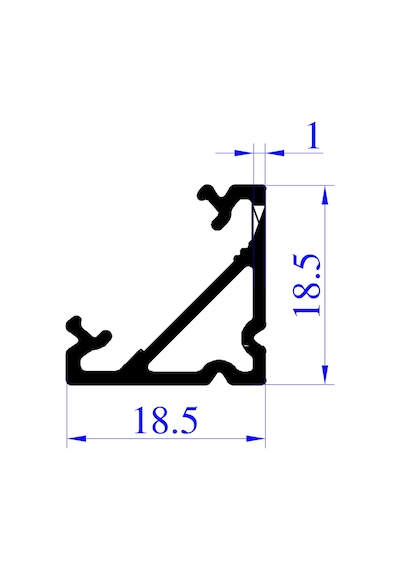 Köşe Led Profil Kanal Alüminyum 1mt. Sıva Üstü Eloksallı 18x18mm Opak Şeffaf Pleksi Kapaklı Yan Kapak Tutucu Şerit Aydınlatma 8987