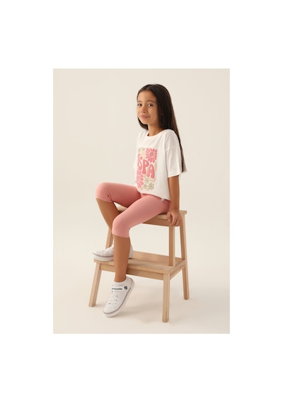 U.S. Polo Assn. U.s. Polo Assn. Lisanslı Flower Krem Kız Çocuk Kapri Takım Bej