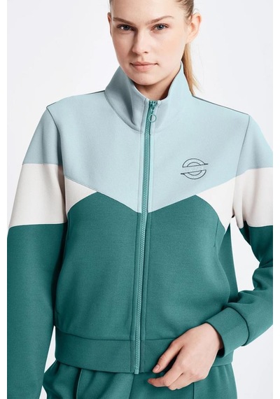 Lescon 24ntbv002131011 Yeşil Kadın Fermuarlı Sweatshirt 001