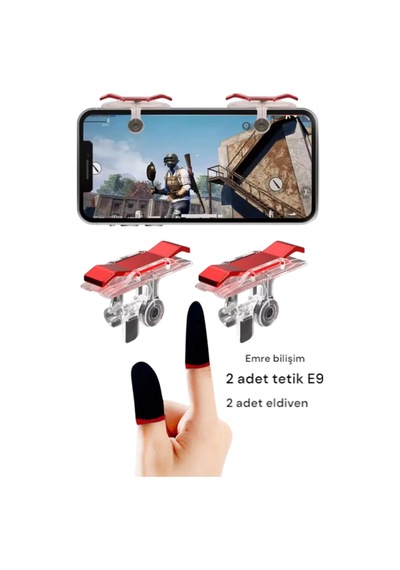 Parmaklık Pubg Eldiven Ve E9 Tetik Düğmesi 2 Eldiven 2 Tetik Set