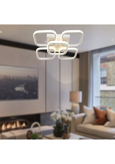 Tt302-4+1-By Kare Tt Aydınlatma Mat Beyaz 5 Li Led Avize