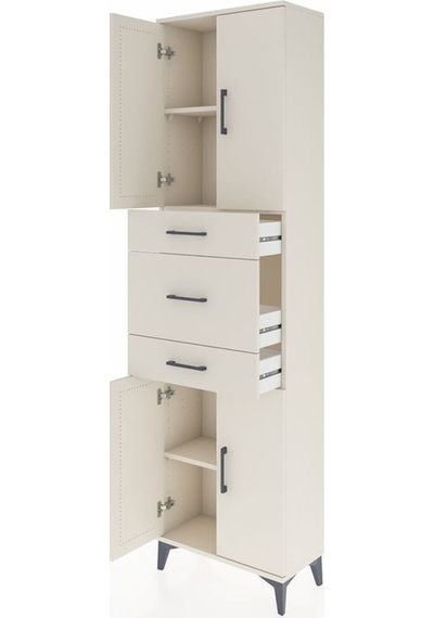 Arges Dolap 3 Raflı 3 Çekmeceli 4 Kapaklı 60x30x221 Aytaşı-aytaşı Aytası