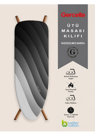 Hediyeli Harmony Battal Boy Xxl Beden 60x162 Cm Ütü Masası Kılıfı Gri