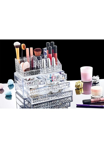 Tr Up Diamond Kılasik Organizerli 4lü Çekmece Seti Makyaj Ürün Ve Takı Düzenleyici Ft0019
