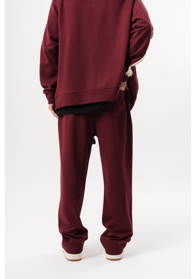 Respire Erkek Ffb Şerit Detaylı Doubleface Baggy Eşofman Altı Bordo
