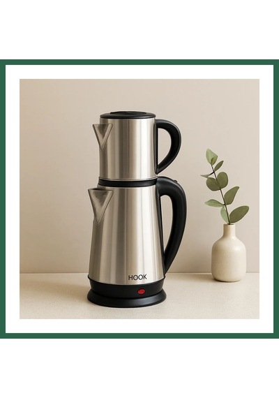 Bezos Elektrikli Çay Makinesi 1.8l Su Isıtıcı + 0.8l Demlik 1800w Bzs01