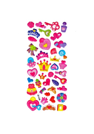 Işıltılı Sticker Kabartmalı Stiker Defter Planlayıcı Etiket Dfh030 -18x9cm- Kilit Taç
