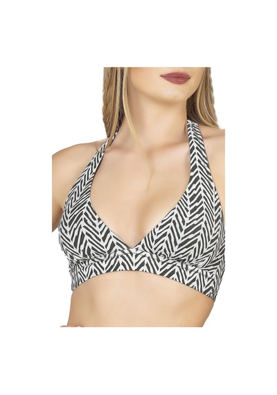 Endeep Kadın Zigzag Desenli Toparlayıcı Bikini Takımı Siyah-beyaz Siyah - Beyaz