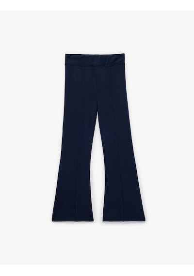 Koton Viskon Karışımlı Slim Fit İspanyol Paça Pantolon Lacivert 6skg40108ak Lacivert