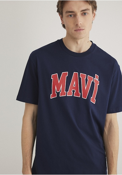 Mavi - Mavi Logo Baskılı Lacivertvert Tişört 0611711-84371 Lacivert