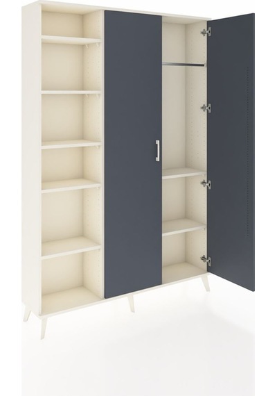 Arges Dolap 7 Raflı 2 Kapaklı Tek Askılı 132x30x195 Aytaşı-an... Aytaşı