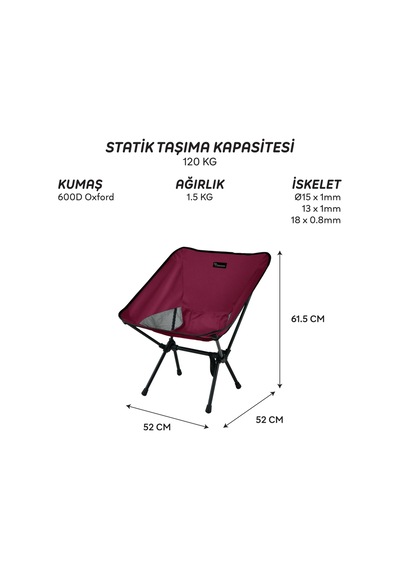 Jett Katlanır Sandalye-bordo Çok Renkli