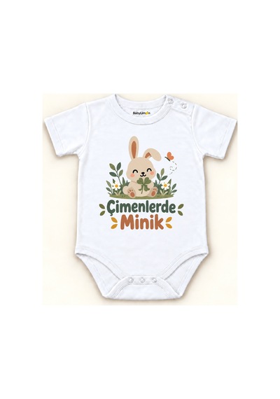 Babylimon Çimenlerde Minik Beyaz Kısa Kollu Çıtçıtlı Bebek Zıbını Beyaz - Çimenlerde Minik - 928161967 Beyaz - Çimenlerde Minik