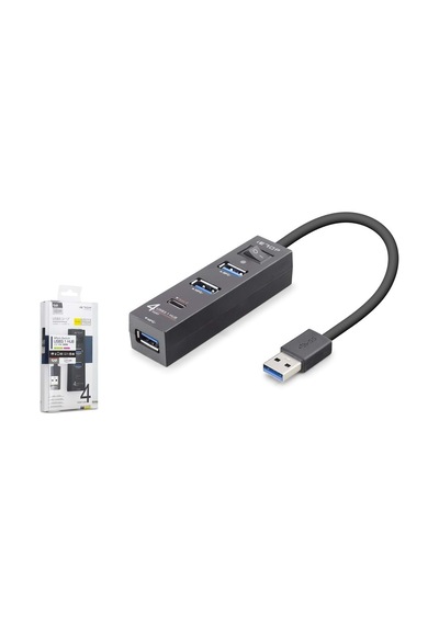 İetop U329a Usb 3.1 Gen1 Hub Pd 4 Port 5 Gbps Siyah