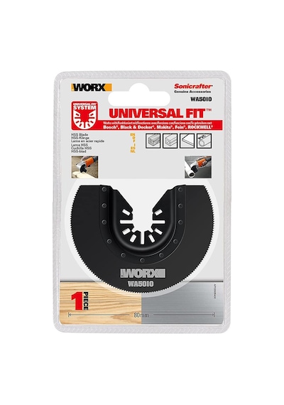 WORX WA5010 Çok Amaçlı Raspalama Makinası İçin 80mm 180˚ Metal, Ahşap, Fiberglas, PVC Universal Kesme Bıçağ