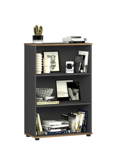 Rio 3 Raflı Kitaplık - Antrasit/kontra 72x109x34 Cm Antrasit