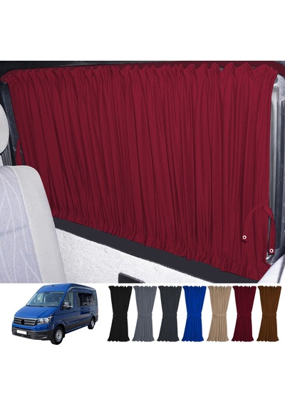 Pandami Volkswagen Crafter 2.nesil Uzun Şase 2018+ Uyumlu Bordo Raylı Oto Perde Takımı