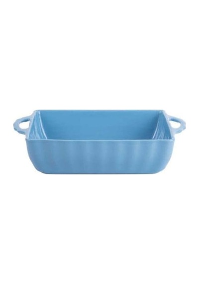 Catarına Seramik Dikdörtgen Mavi Fırın Kabı 27x16x6cm Çok Renkli