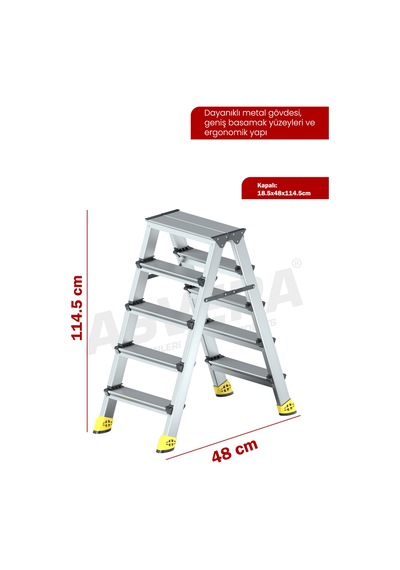 Asvera Alüminyum 5+5 Çift Çıkışlı Merdiven