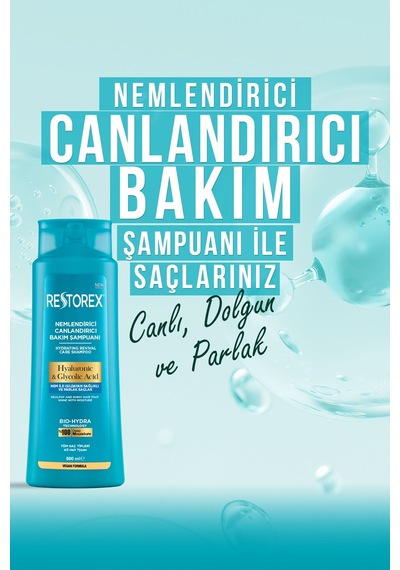 Hydra Nemlendirici Canlandırıcı Bakım Şampuanı 3x500 Ml - Hyaluronik Asit, Glikoik Asit Kuru