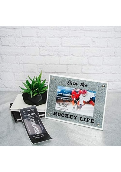 Livin&apos The Hockey Life-8,5 X 6,5 İnç Şövale Arka Resim Çerçevesi, Mdf, Gri
