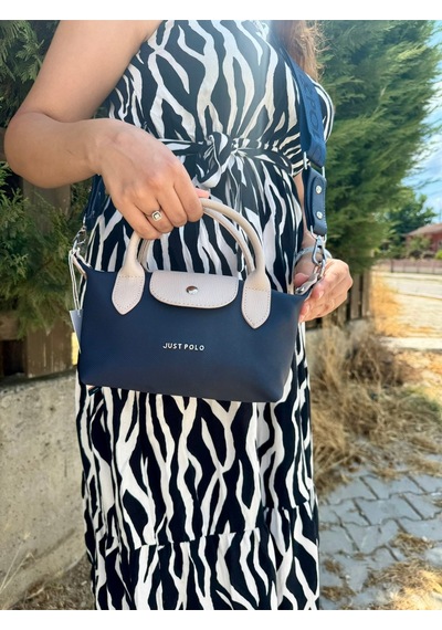 Just Polo Kadın Lacivert Taş Günlük Kullanıma Uygun Hafif & Pratik Mini El Ve Omuz Çantası Shopper Lacivert - Taş