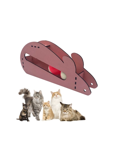 Ankaverse Ahşap Fare Ve Toplu Kedi Oyuncağı