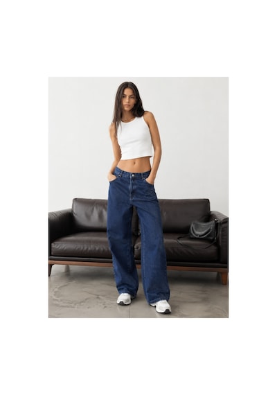 Bluemarlin Arka Cep Nakışlı/işlemeli Lacivert Kemer Derili Boru Paça Jeans Lacivert